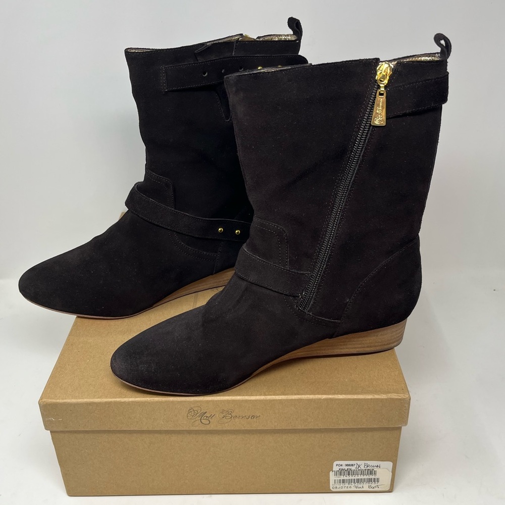 Matt Bernson Boots Womens 9 Black Tundra Shearling Buckle Cap Toe Used GH.